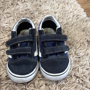 Vans Boys Blue and White Velcro Sneakers